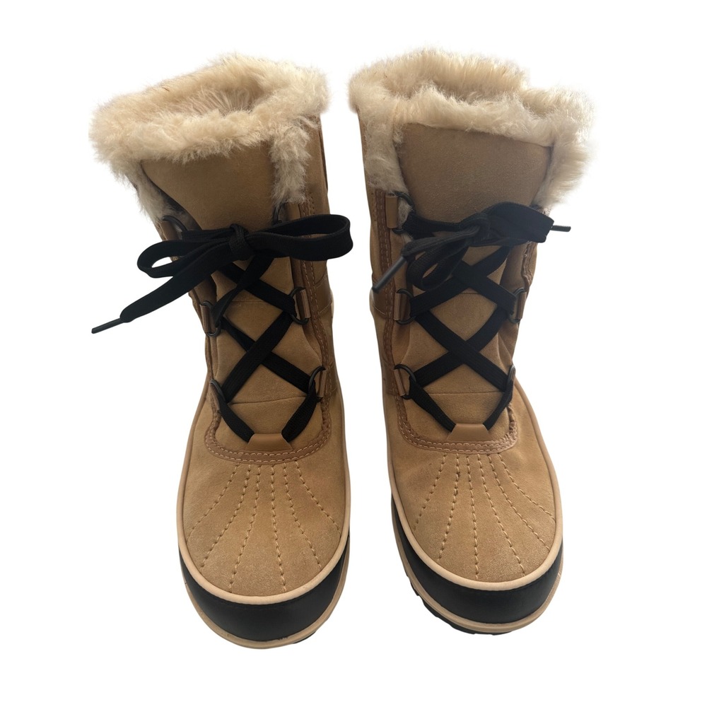 Sorel Tivoli II Womens Tan Waterproof Suede Faux Fur Winter ankle Boots